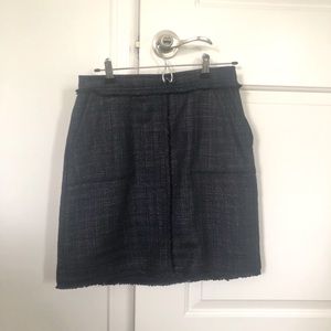 Banana Republic Navy blue tweed skirt